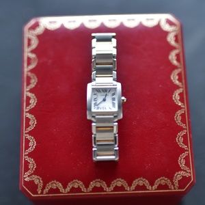 Cartier tank francaise 18mm silver & gold watch